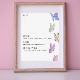 彼は彼女与えの蝶のブライダルシャワーバーサイン ポスター