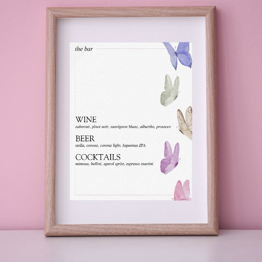 彼は彼女与えの蝶のブライダルシャワーバーサイン ポスター