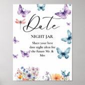 彼は彼女与えの蝶のブライダルシャワー日のサイン ポスター (正面)