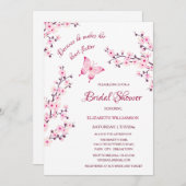 彼は彼女与えの蝶 | Qrコードブライダルシャワー 招待状 (正面/裏面)