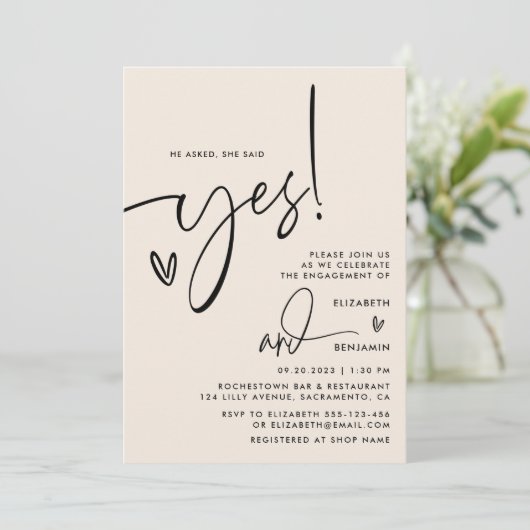 彼は彼女頼が言ったYesの婚約パーティ写真 招待状 (スタンド正面)