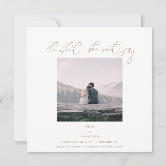 彼は彼女頼がyesの写真のスクリプト金ゴールドと言った セーブザデート (正面)