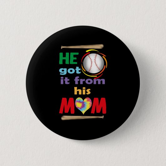 彼は得母親から 缶バッジ (正面)