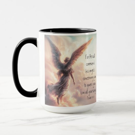 彼は御使いたちに対してあなたのことを命じるからだ マグカップ (左)