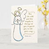 彼は御使いたちをあなたの世話にするだろう カード (黄色い花)