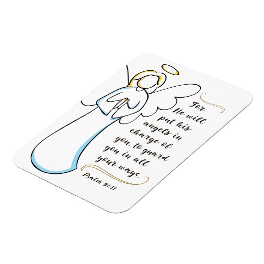 彼は御使いたちをあなたの世話にするだろう マグネット (左側)