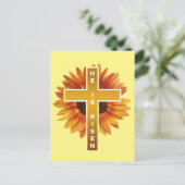 彼は復活したイースターお祝いクロスひまわり ポストカード (スタンド正面)