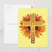 彼は復活したイースターお祝いクロスひまわり ポストカード (正面/裏面)