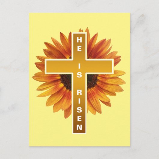 彼は復活したイースターお祝いクロスひまわり ポストカード (正面)