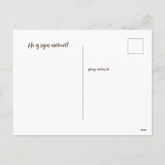 彼は復活したイースタークロスホリデーカード シーズンポストカード (裏面)