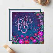 彼は復活したフローラかわいらし・イースター ノートカード (正面/裏面インサイチュ)