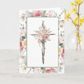 彼は復活したフローラクロス・イースター |復活 カード (黄色い花)