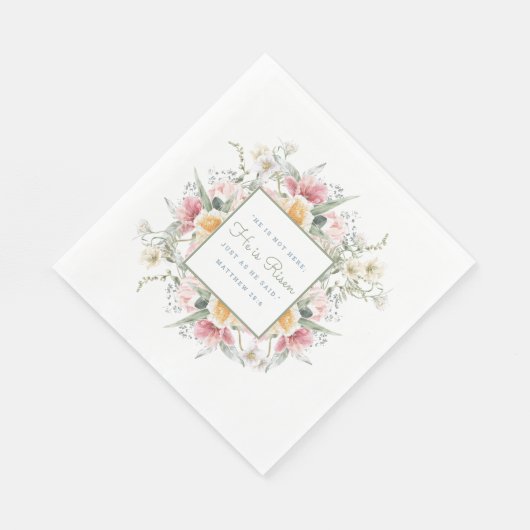 彼は復活したフローラクロス・イースター |復活 スタンダードランチョンナプキン (角)