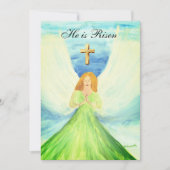 彼は復活した水の色イースターエンジェルクロスInvitat 招待状 (正面)