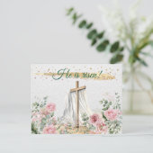 彼は復活した水色のバラユーカリ・クリスチャン シーズンポストカード (スタンド正面)