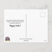 彼は復活した紫のフローラ蝶イースター シーズンポストカード (裏面)