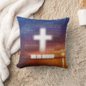 彼は復活した – イースター クッション (ブランケット)