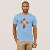 彼は復活した – クリスチャン・イースターの男性の基本的なTシャツ Tシャツ (正面フル)