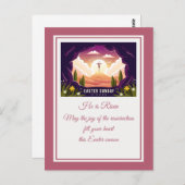 彼は復活した」ハッピーイースター – カスタマイズ可能な宗教 ポストカード (正面/裏面)