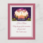 彼は復活した」ハッピーイースター – カスタマイズ可能な宗教 ポストカード (正面)