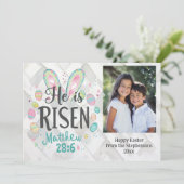 彼は復活した、写真クリスチャンのイースター・イエス・バイブル シーズンカード (スタンド正面)