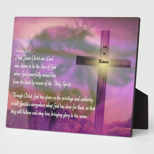 彼は復活した – 宗教復活祭の聖書の節 フォトプラーク (側面)