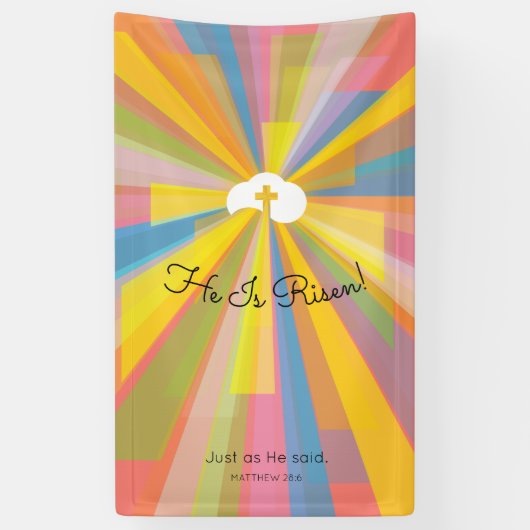 彼は復活した 横断幕 (縦)