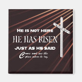 "彼は復活した"聖書の聖句イースタークリスチャンの磁石 マグネット (正面)
