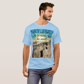 「彼は復活した」聖書の言葉と空の墓 Tシャツ (正面フル)