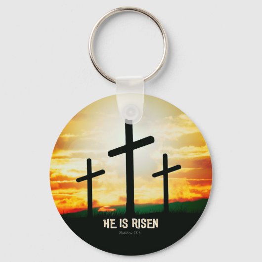 彼は復活している – イースターイラストレーション キーホルダー (正面)