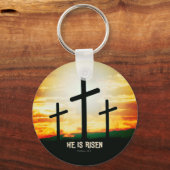 彼は復活している – イースターイラストレーション キーホルダー (正面)