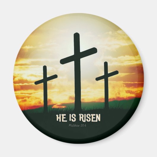 彼は復活している – イースターイラストレーション マグネット (正面)