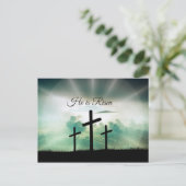 彼は復活し、宗教的にイースターハガキを交差している シーズンポストカード (スタンド正面)