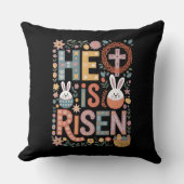 彼は復活イエスフローラかわいいイースターバニーウサギ クッション (正面)