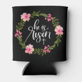 彼は復活イエス・キリスト教ハッピーイースターフローラWr 缶クーラー (正面)