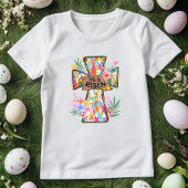 彼は復活イースターフローラクロスTee; Easter Boho Tシャツ
