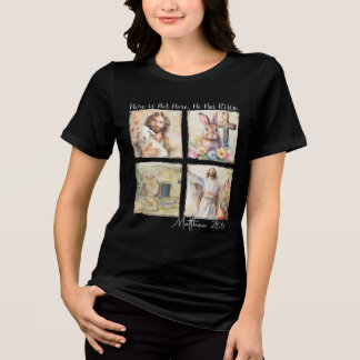 彼は復活シャツワイルドフラワーティー春イースター トライブレンドTシャツ