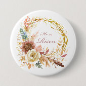 彼は復活ボホフローラリースイースター 缶バッジ (正面)