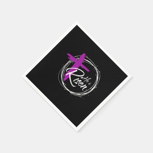 彼は復活出生イエスキリスト十字信仰ギ スタンダードカクテルナプキン (角)