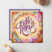 彼は復活祭のかわいらし精神を盛り上げた ノートカード (正面/裏面インサイチュ)