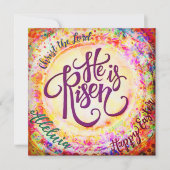 彼は復活祭のかわいらし精神を盛り上げた ノートカード (正面)