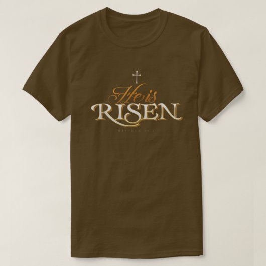 彼は復活祭のイエス様を起こした Tシャツ (デザイン正面)