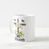 彼は復活祭のクロス・ライリーのクリスチャンを復活させた コーヒーマグカップ (正面左)