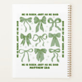 彼は復活祭のフローラコケット弓を復活させた プランナー手帳 (裏面)