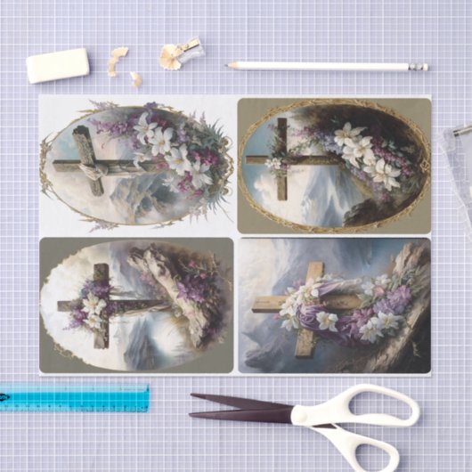 彼は復活祭の十字架を起こした 薄葉紙 (クラフト)