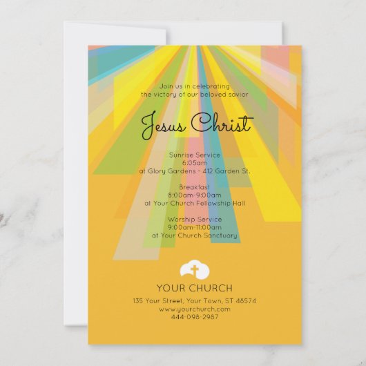 彼は復活祭の招待状を起こした 招待状 (裏面)