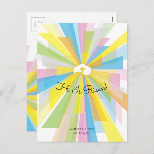 彼は復活祭の挨拶をした シーズンポストカード (正面/裏面)