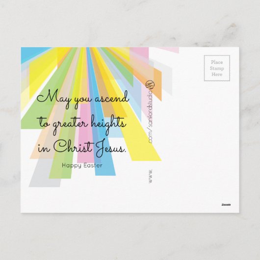 彼は復活祭の挨拶をした シーズンポストカード (裏面)
