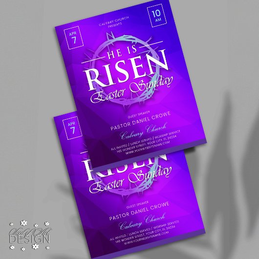 彼は復活祭の日曜日の教会のチラシを復活させた チラシ
