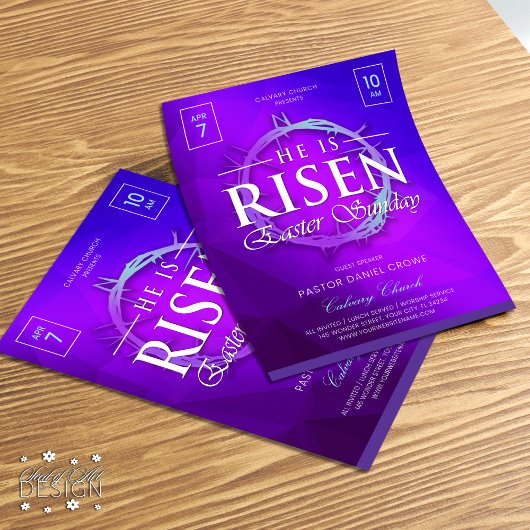 彼は復活祭の日曜日の教会のチラシを復活させた チラシ